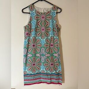 London Times Women’s Size 10 Bright Multi-Colored Sleevless Dress Summer Casual